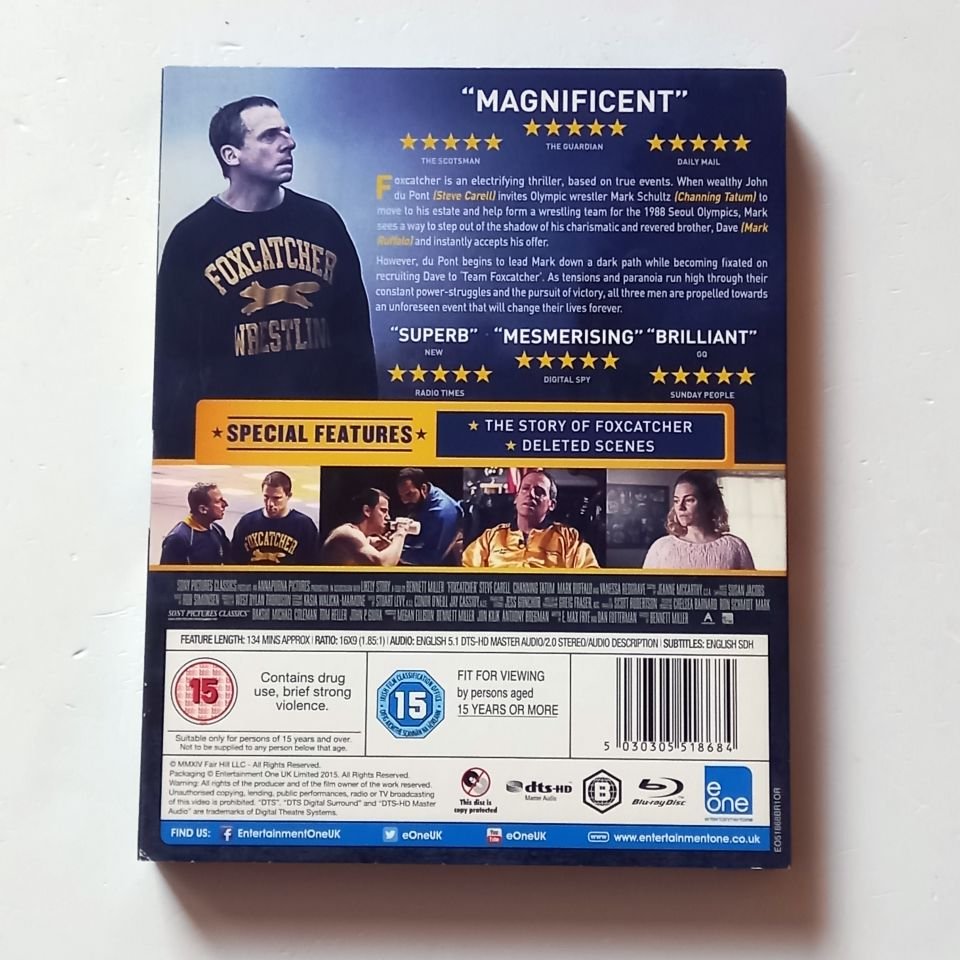 FOXCATCHER - STEVE CARELL, CHANNING TATUM, MARK RUFFALO - YÖN.: BENNETT MILLER - BLU-RAY BÖLGE B 2.EL TÜRKÇE ALTYAZI YOKTUR