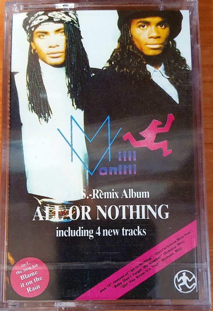 MILLI VANILLI - THE US REMIX ALBUM ALL OR NOTHING (1989) MMY CASSETTE MADE IN TURKEY ''NEW'' PAPER LABEL