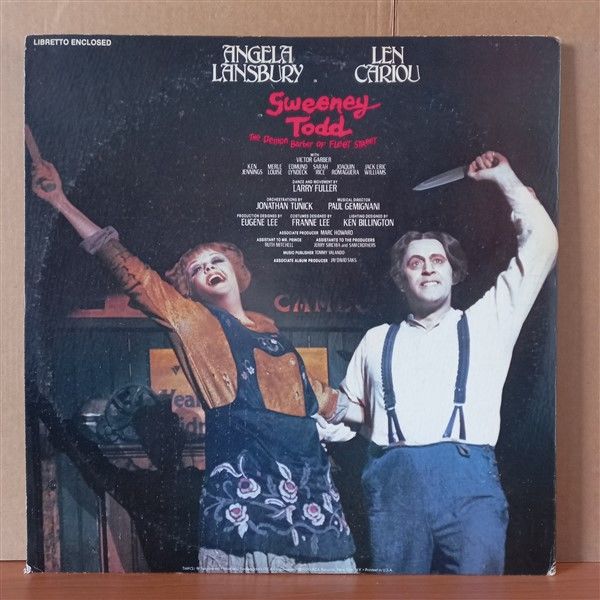SWEENEY TODD: THE DEMON BARBER OF FLEET STREET [ORIGINAL CAST] / SONDHEIM - ANGELA LANSBURY / LEN CARIOU (1979) - 2LP 2.EL PLAK