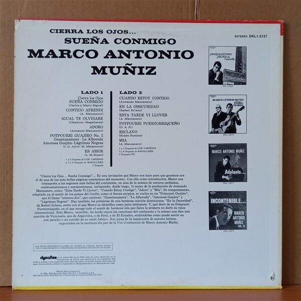MARCO ANTONIO MUNIZ – CIERRA LOS OJOS SUENA CONMIGO (1968) - LP 2. EL PLAK