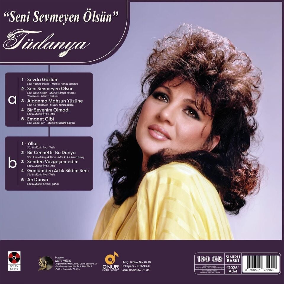 TÜDANYA - SENİ SEVMEYEN ÖLSÜN (1986) - LP 180GR 2026 BASIM SIFIR PLAK