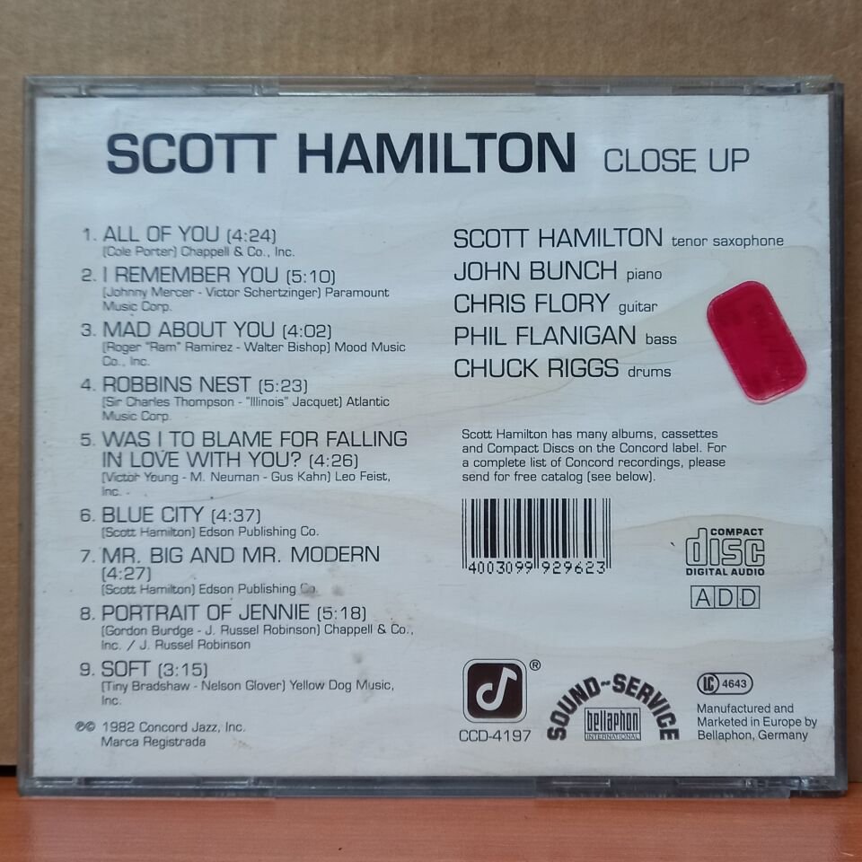 SCOTT HAMILTON – CLOSE UP (1982) - CD 2.EL