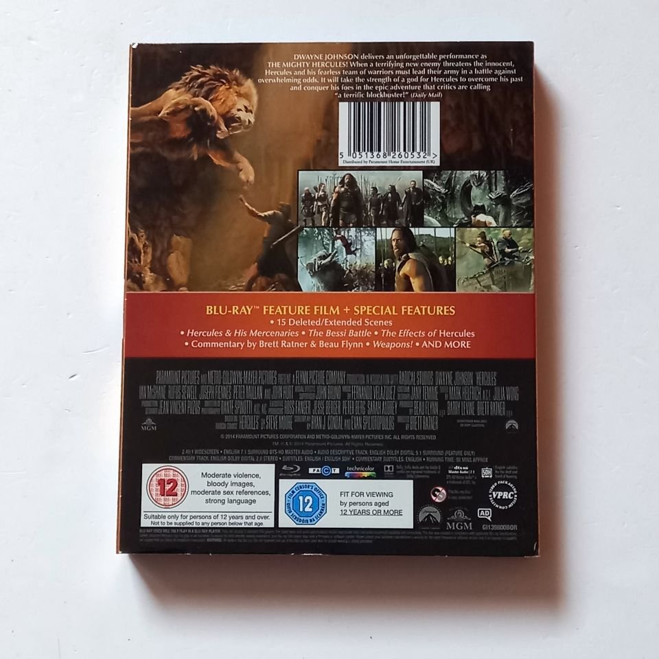 HERCULES - DWAYNE JOHNSON, IAN MCSHANE, JOHN HURT - YÖN.: BRETT RATNER - BLU-RAY BÖLGE A, B, C 2.EL TÜRKÇE ALTYAZI YOKTUR