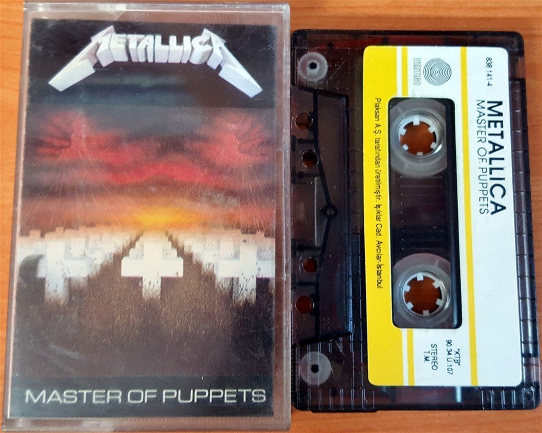 METALLICA - MASTER OF PUPPETS (1990) PLAKSAN CASSETTE MADE IN TURKEY ''USED'' PAPER LABEL