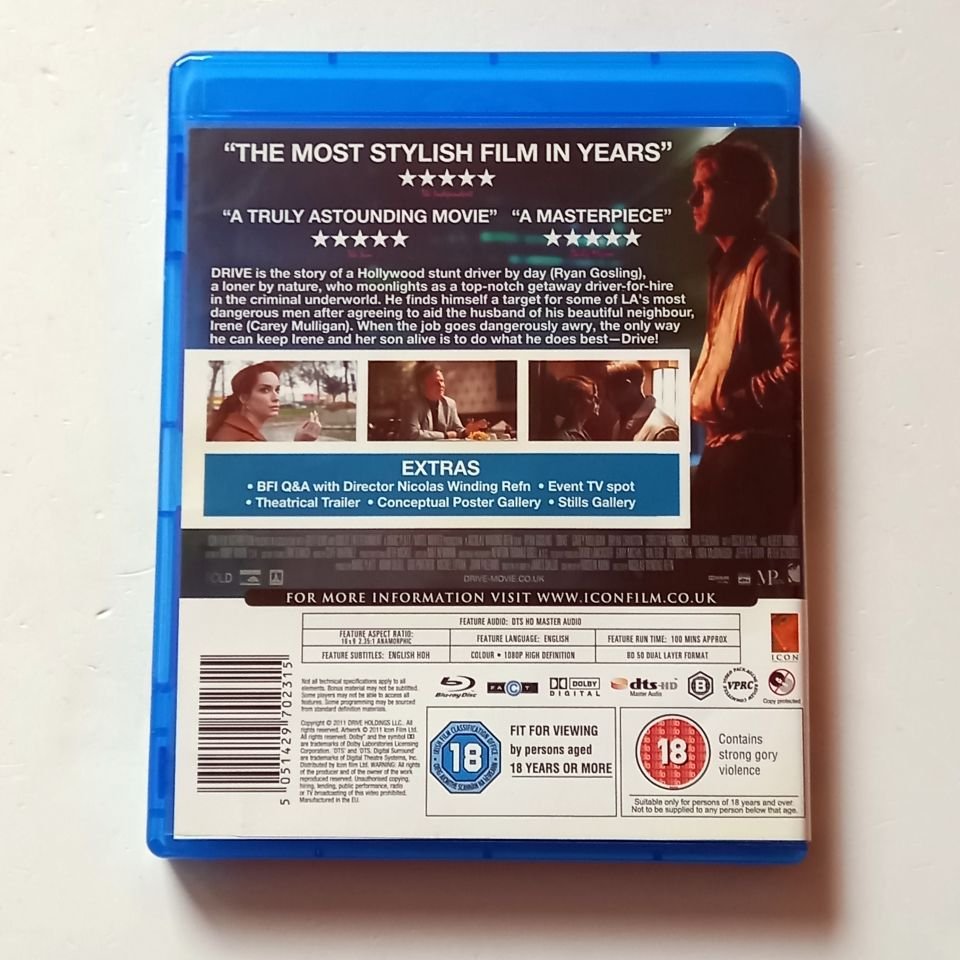 DRIVE - RYAN GOSLING, CAREY MULLIGAN - YÖN.: NICOLAS WINDING REFN - BLU-RAY BÖLGE B 2.EL TÜRKÇE ALTYAZI YOKTUR