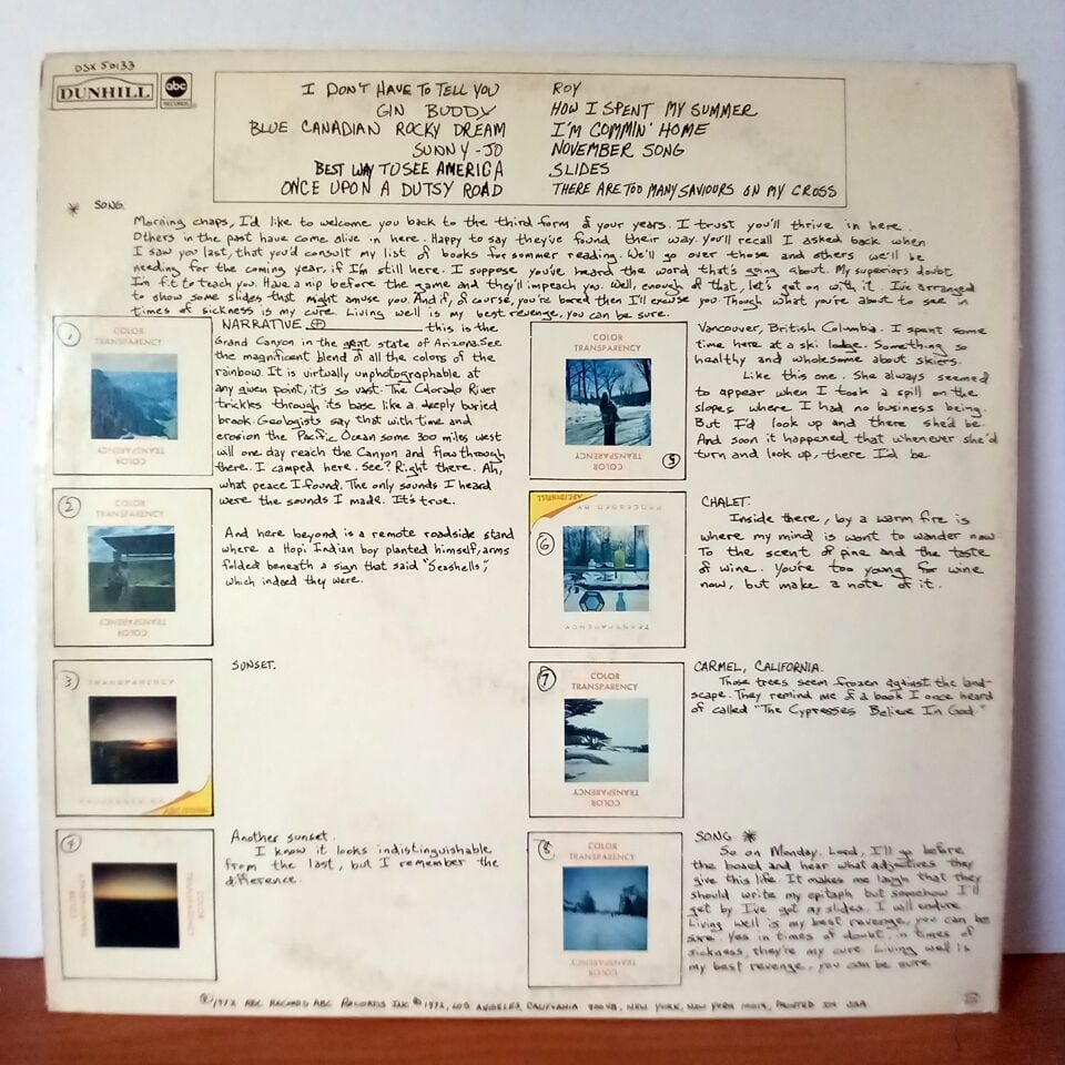 RICHARD HARRIS – SLIDES (1972) - LP 2.EL PLAK