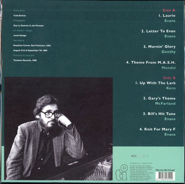 BILL EVANS - THE BRILLIANT / 1980 LIVE RECORD - LP 180GR 2023 GREEN COLOURED NUMBERED LTD EDT SIFIR PLAK