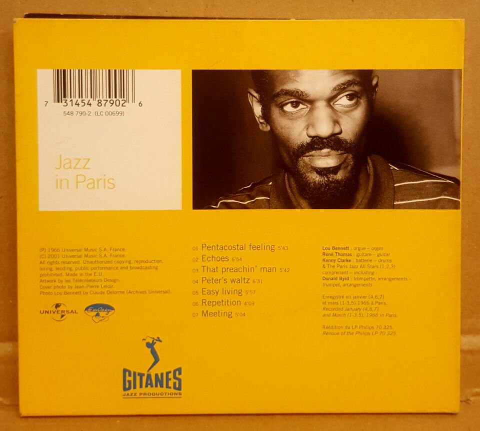 LOU BENNETT - PENTACOSTAL FEELING (1966) - CD 2001 GITANES JAZZ / JAZZ IN PARIS SERIES DIGIPACK 2.EL