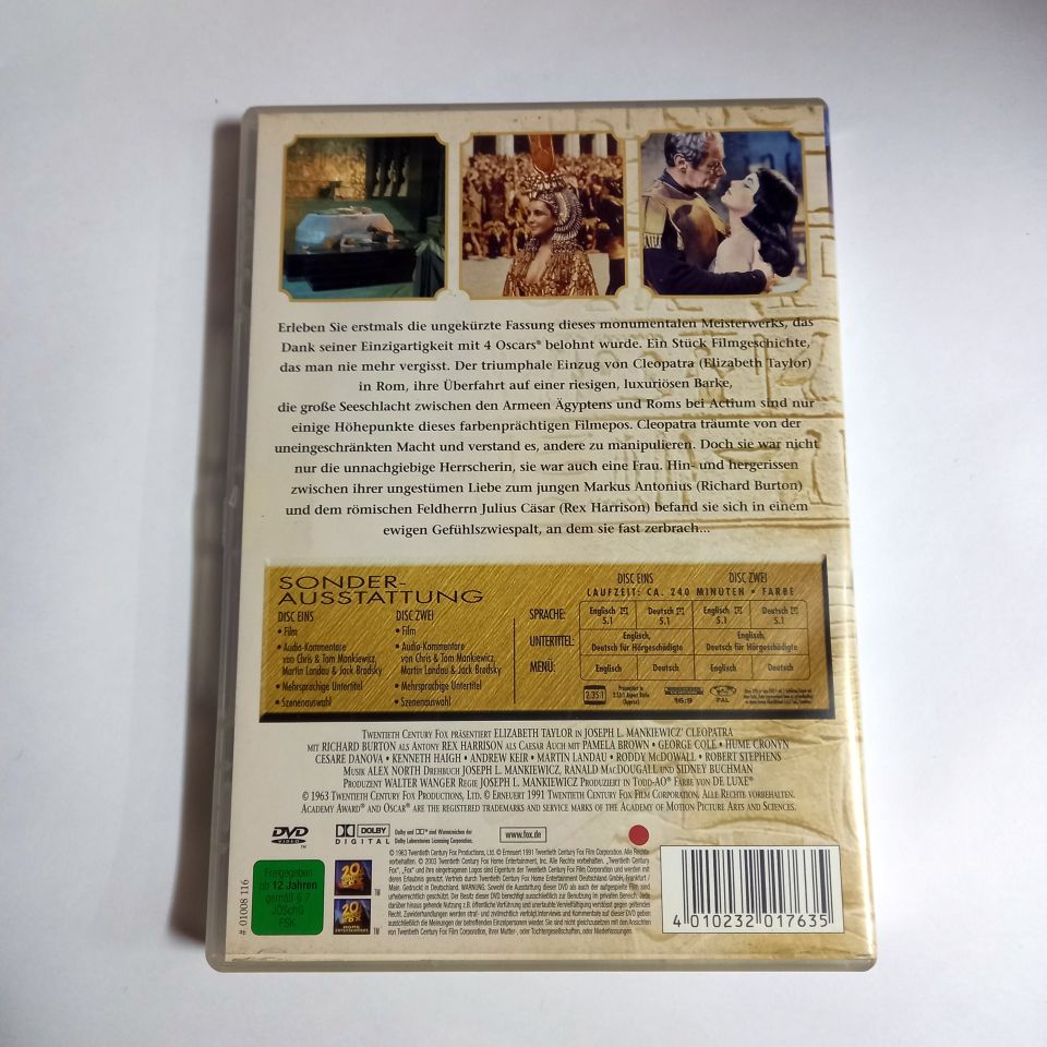 CLEOPATRA - ELIZABETH TAYLOR, RICHARD BURTON, YÖN.: JOSEPH L. MANKIEWICZ - 2 X DVD 2.EL TR ALTYAZI YOKTUR