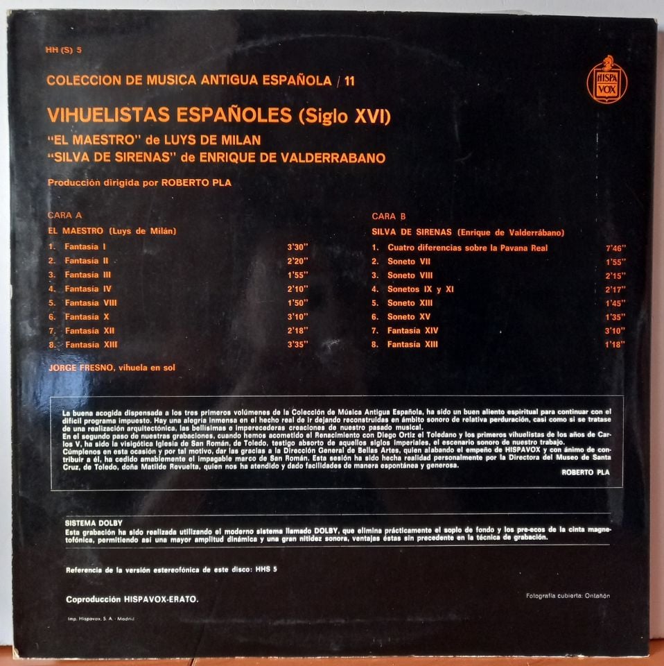 LUIS DE MILAN, ENRRIQUE DE VALDERRABANO – VIHUELISTAS ESPANOLES (S. XVI) - LP 2.EL PLAK