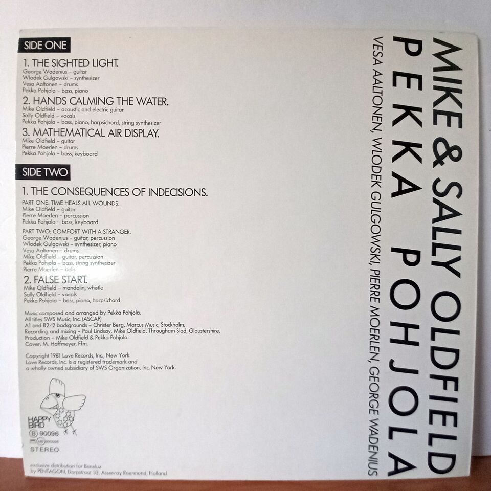MIKE & SALLY OLDFIELD, PEKKA POHJOLA – MIKE & SALLY OLDFIELD - PEKKA POHJOLA (1981) - LP 2.EL PLAK