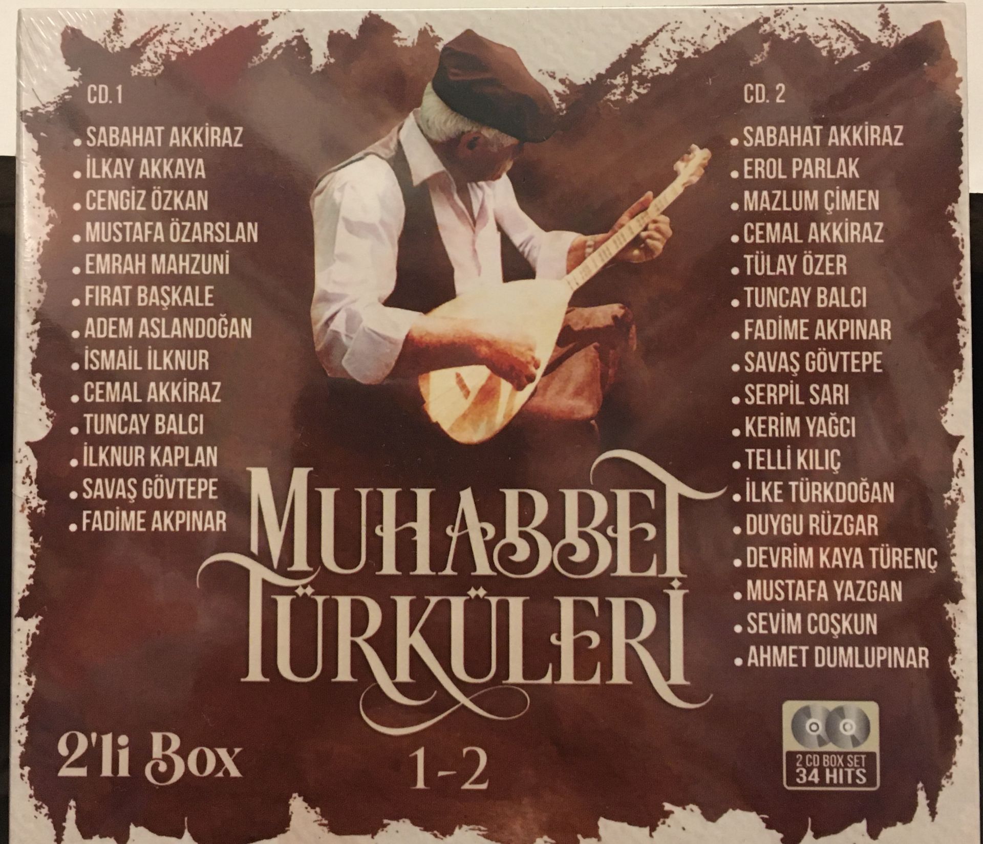 MUHABBET TÜRKÜLERİ 1-2 (SABAHAT AKKİRAZ, CENGİZ ÖZKAN, MUSTAFA ÖZARSLAN, MAZLUM ÇİMEN,..) 2xCD DIGIPAK SIFIR