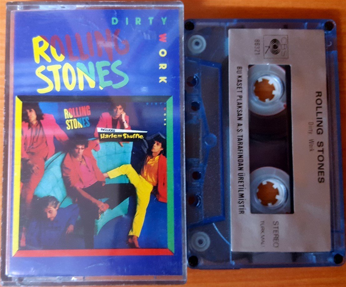 ROLLING STONES - DIRTY WORK CASSETTE MADE IN TURKEY ''USED'' PAPER LABEL
