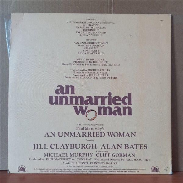 MUSIC FROM ''AN UNMARRIED WOMAN'' / BILL CONTI (1978) - LP 2.EL PLAK