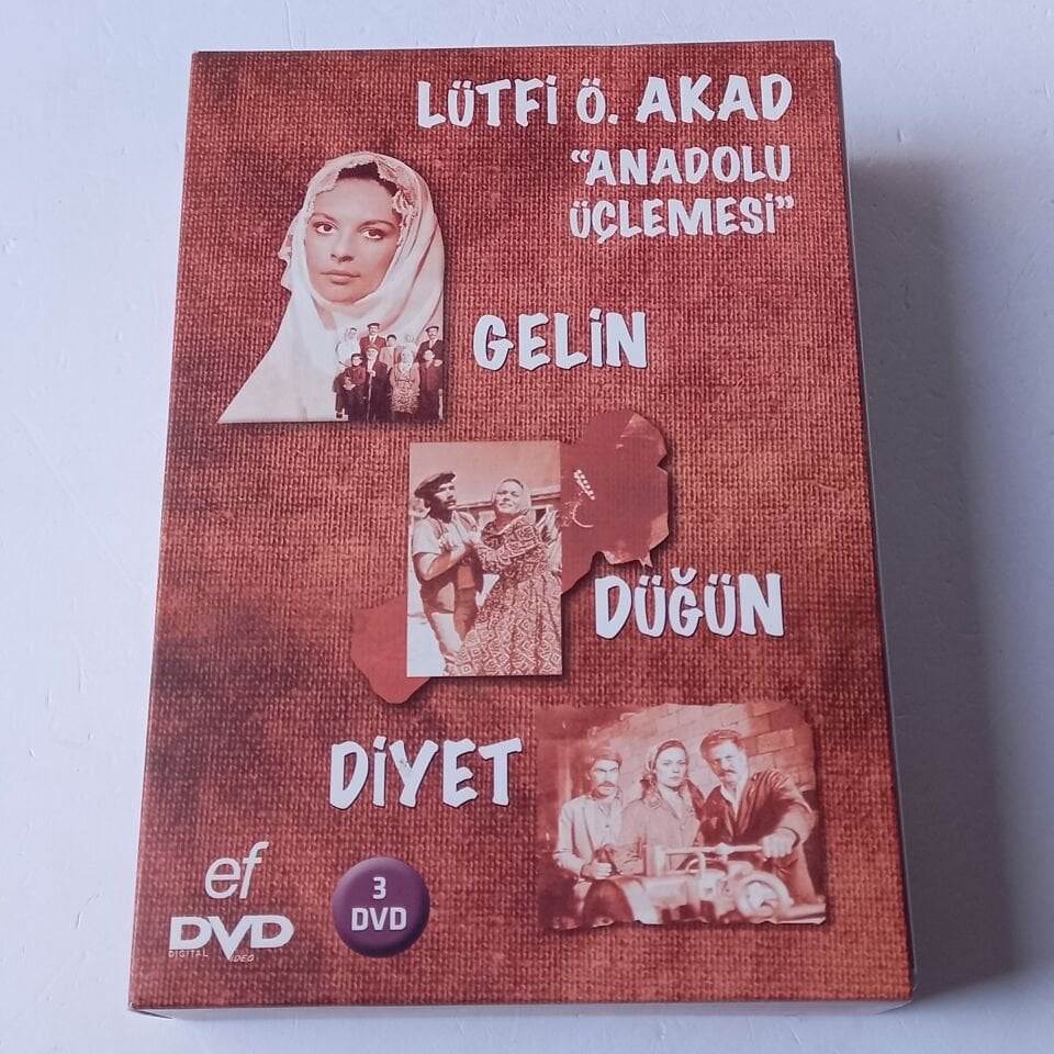 LÜTFİ Ö. AKAD: ANADOLU ÜÇLEMESİ - GELİN, DÜĞÜN, DİYET - 3DVD BOX SET 2.EL
