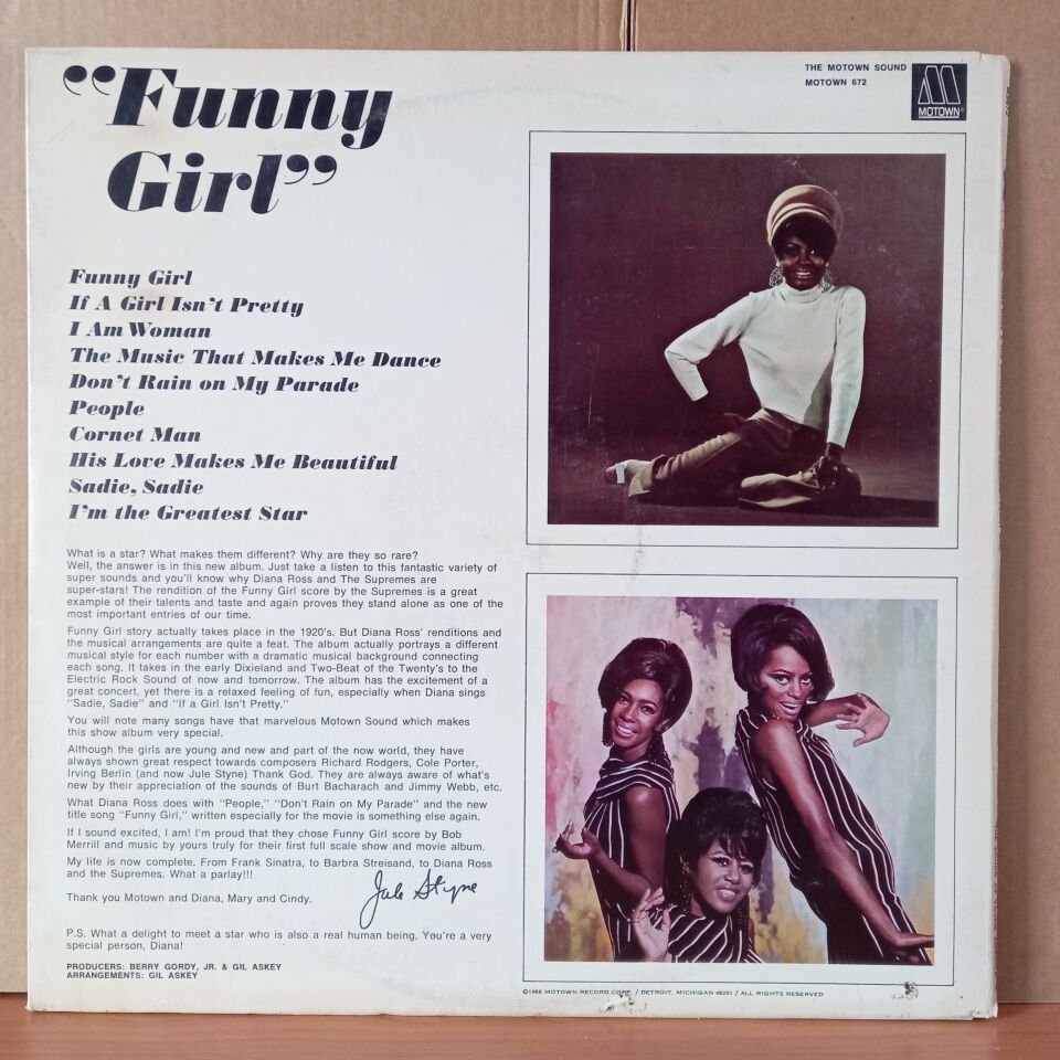 DIANA ROSS & THE SUPREMES – SING AND PERFORM ''FUNNY GIRL'' (1968) - LP 2.EL PLAK