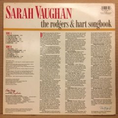 SARAH VAUGHAN - THE RODGERS & HART SONGBOOK 1985 2.EL PLAK