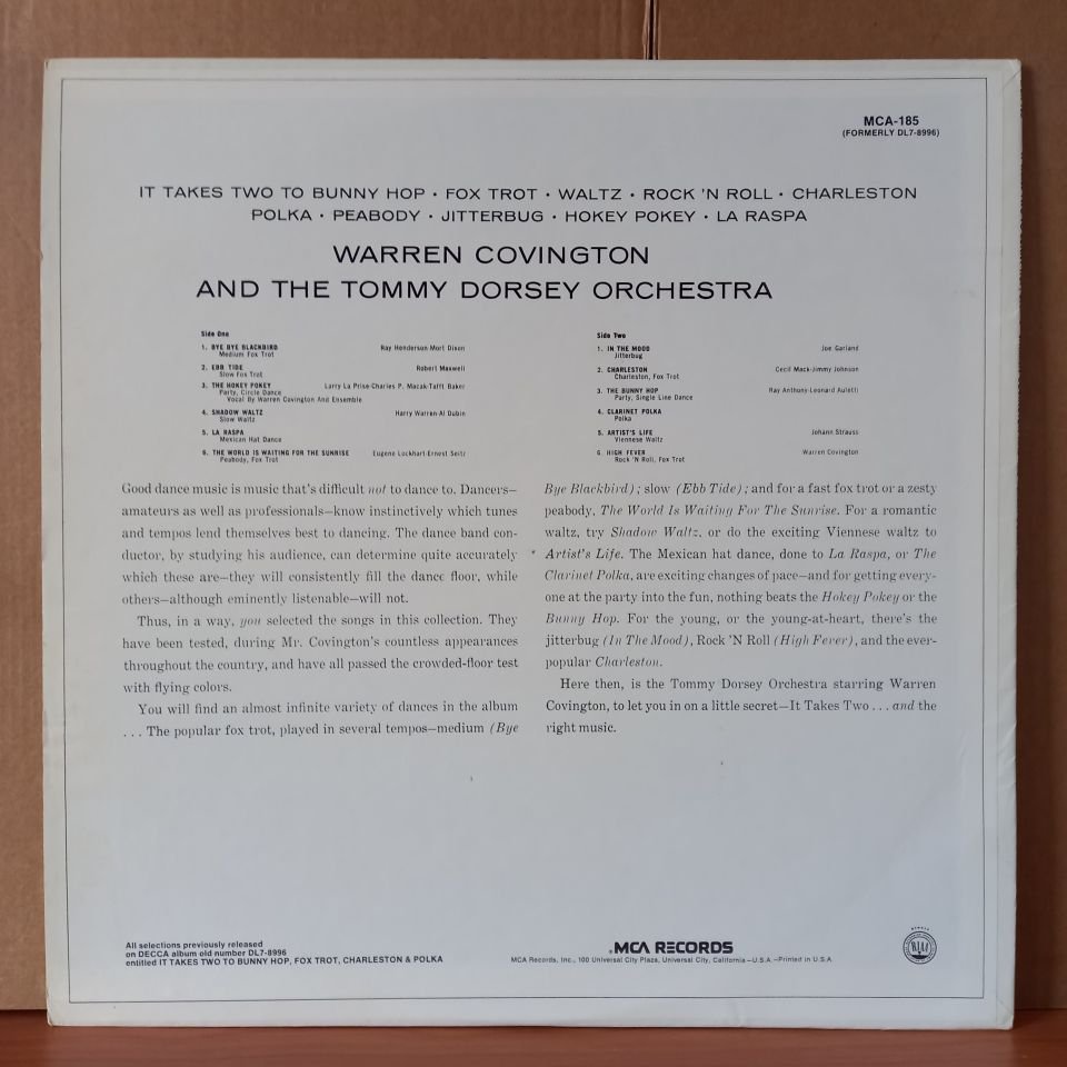 WARREN COVINGTON AND THE TOMMY DORSEY ORCHESTRA – IT TAKES TWO TO... - LP 2.EL PLAK