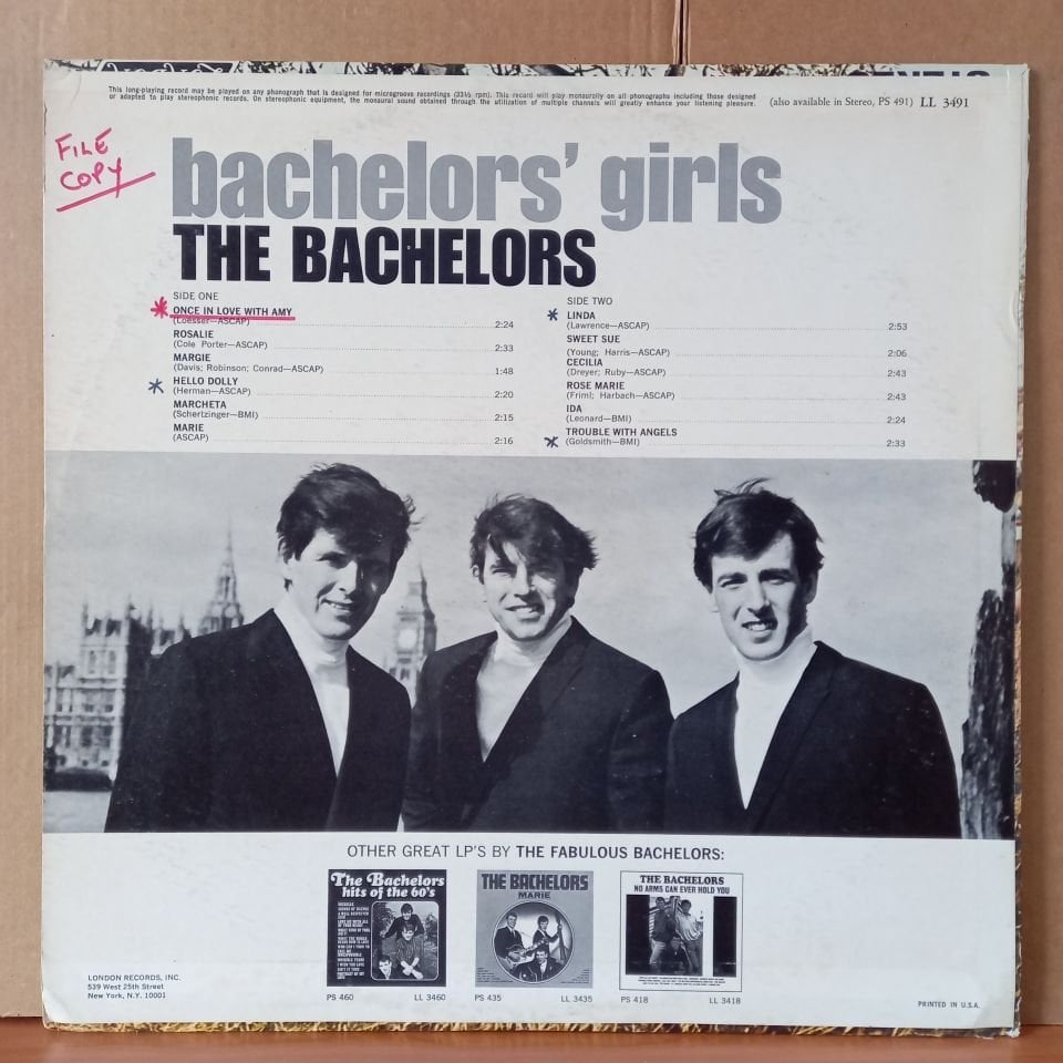 THE BACHELORS – BACHELORS' GIRLS (1966) - LP 2.EL PLAK