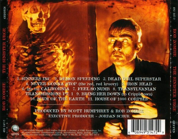 ROB ZOMBIE – THE SINISTER URGE (2001) - CD JEWEL CASE AMBALAJINDA SIFIR