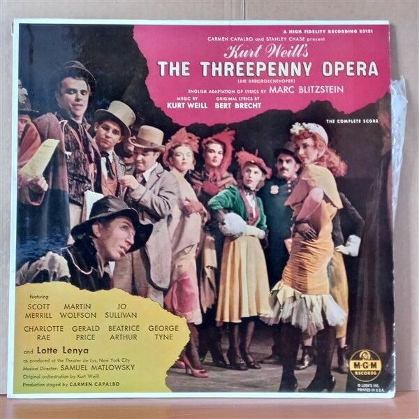 THE THREEPENNY OPERA [DIE DREIGROSCHENOPER] / KURT WEILL, BERT BRECHT, MARC BLITZSTEIN - LP 2.EL PLAK