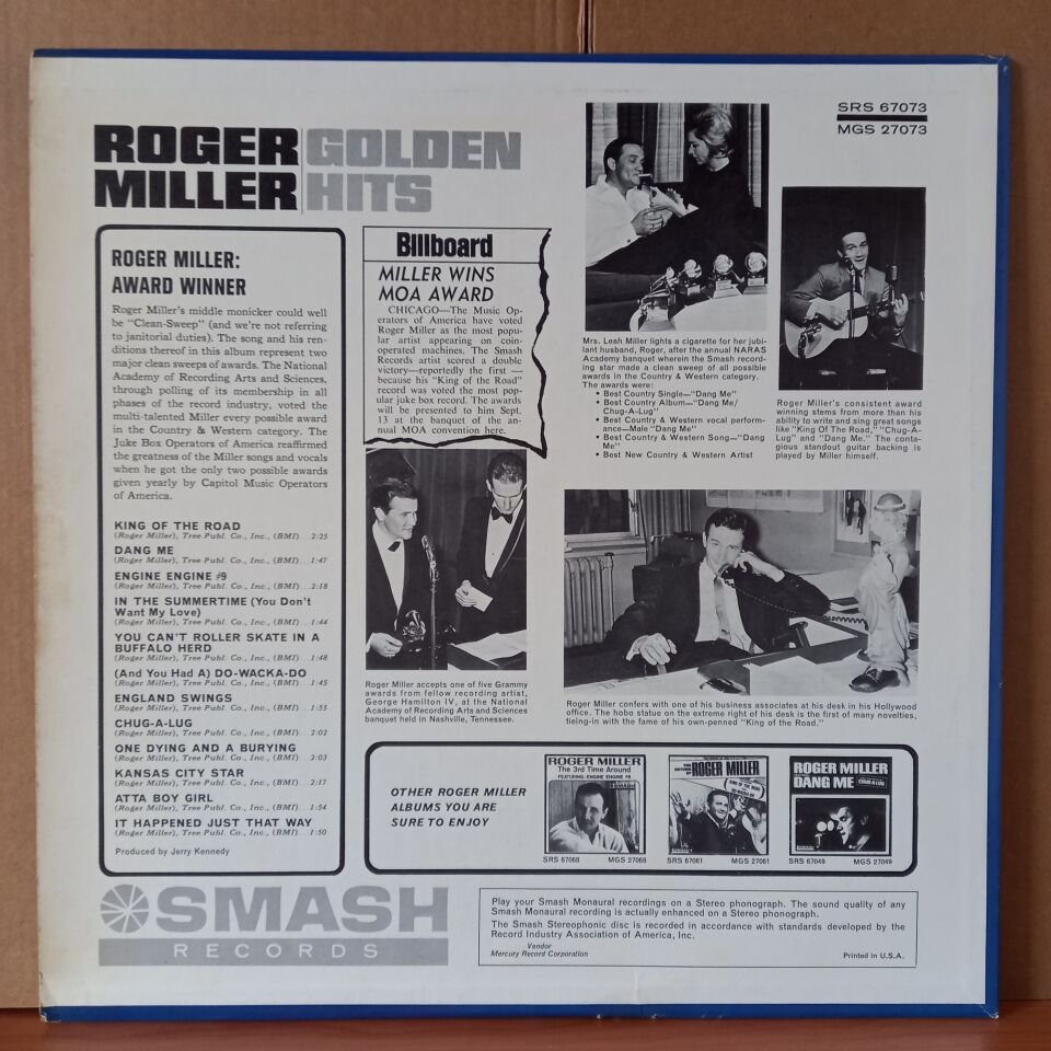 ROGER MILLER – GOLDEN HITS (1965) - LP 2.EL PLAK