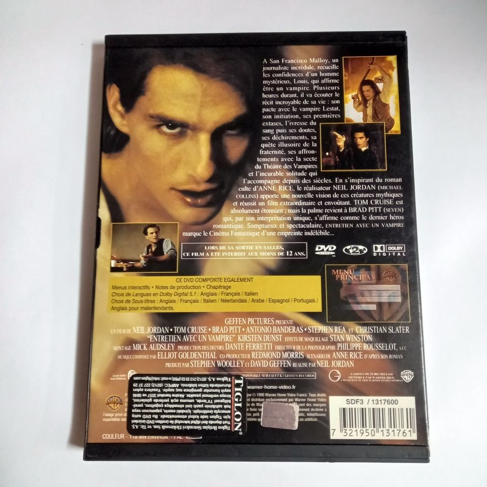 ENTRETIEN AVEC UN VAMPIRE - INTERVIEW WITH THE VAMPIRE - TOM CRUISE, BRAD PITT, YÖN.: NEIL JORDAN - DVD SNAPCASE 2.EL TR ALTYAZI YOKTUR