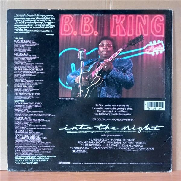INTO THE NIGHT / MUSIC FROM THE ORIGINAL MOTION PICTURE SOUNDTRACK / B.B. KING, PATTI LA BELLE, THELMA HOUSTON, MARVIN GAYE, THE FOUR TOPS (1985) - LP 2.EL PLAK