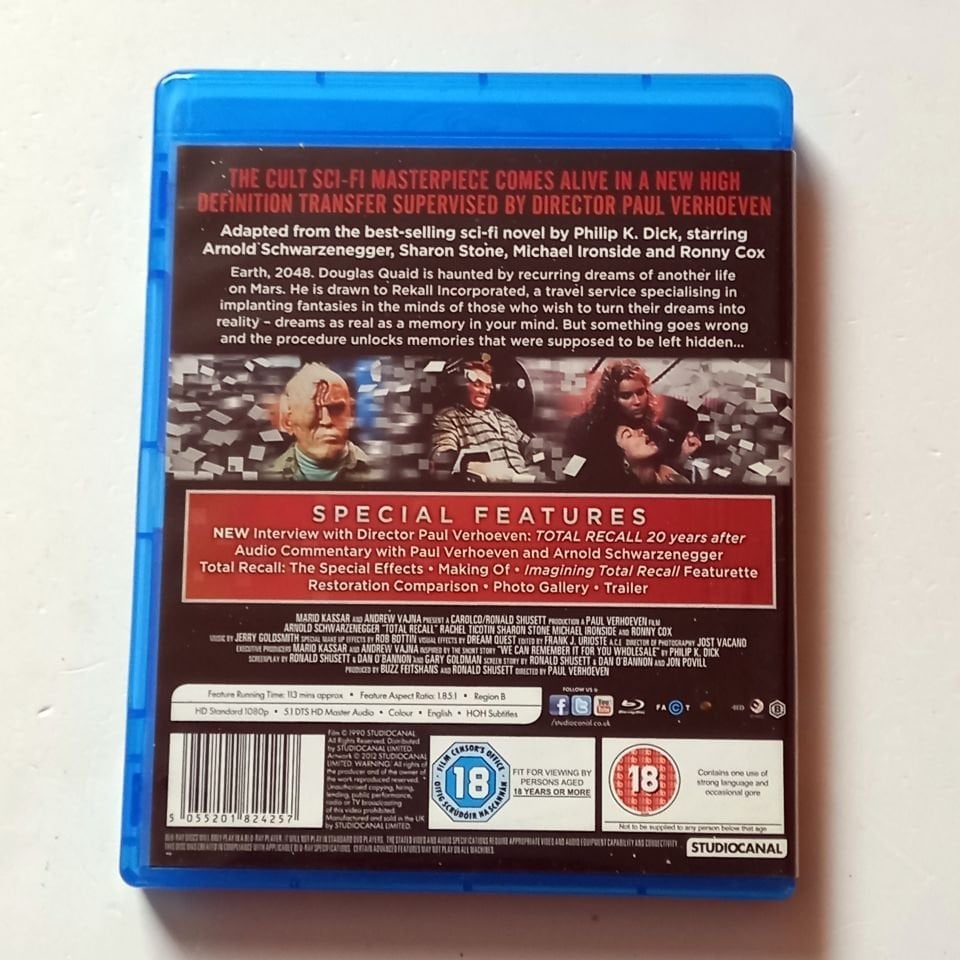TOTAL RECALL - ARNOLD SCHWARZENEGGER, SHARON STONE, MICHAEL IRONSIDE - YÖN.: PAUL VERHOEVEN - BLU-RAY REGION B  2.EL TÜRKÇE ALTYAZI YOKTUR
