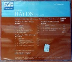 HAYDN - SYMPHONIES 96, 100 & 103 / JEFFREY TATE / SERAPHIM CD SIFIR
