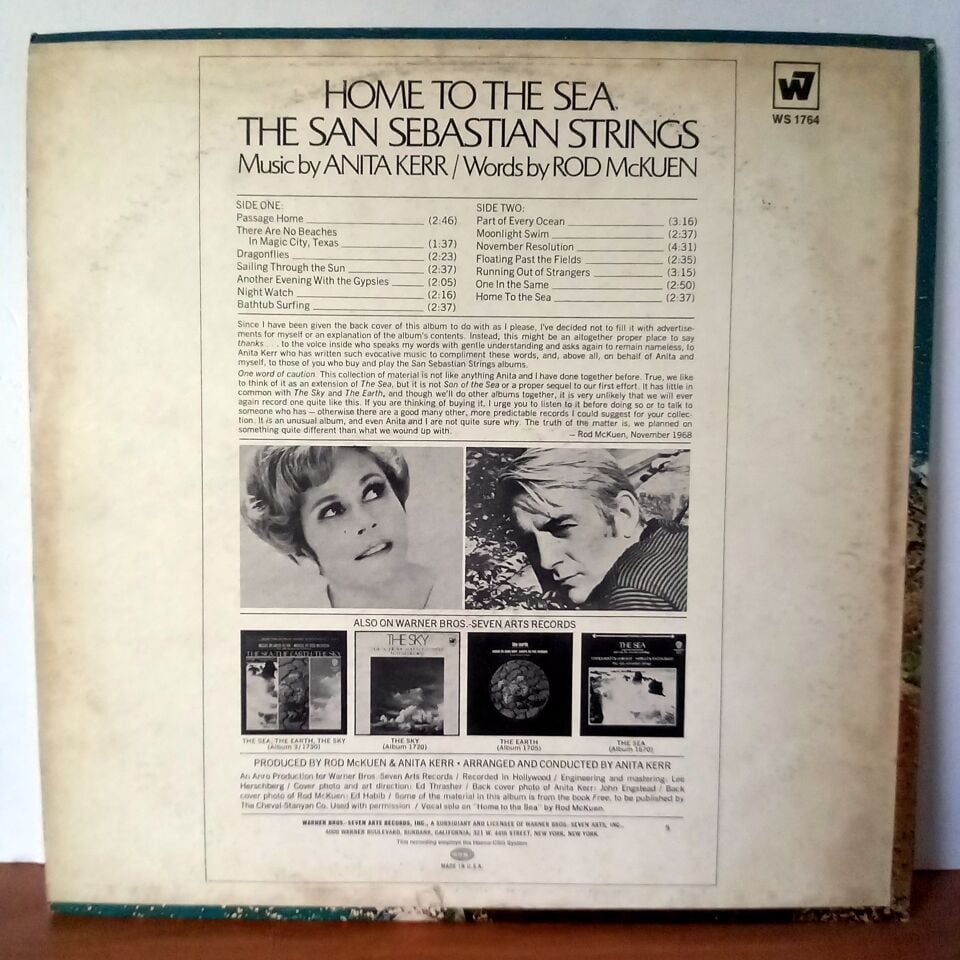 THE SAN SEBASTIAN STRINGS – HOME TO THE SEA (1968) - LP PROMO 2.EL PLAK