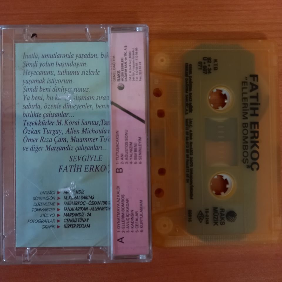 FATİH ERKOÇ - ELLERİM BOMBOŞ (1992) - KASET 2. EL