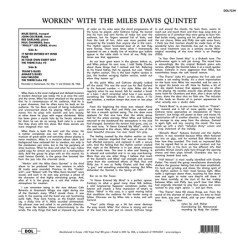 MILES DAVIS - WORKIN' WITH MILES DAVIS QUINTET (1959) - LP 180GR 2015 EDITION SIFIR PLAK