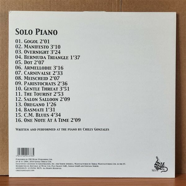 CHILLY GONZALES – SOLO PIANO (2004) - LP 2020 REISSUE 2.EL PLAK