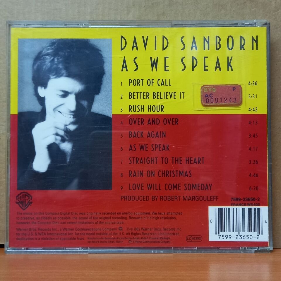 DAVID SANBORN – AS WE SPEAK - CD 2.EL