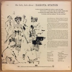 DAKOTA STATON - THE LATE, LATE SHOW (1957) REISSUE 2.EL PLAK