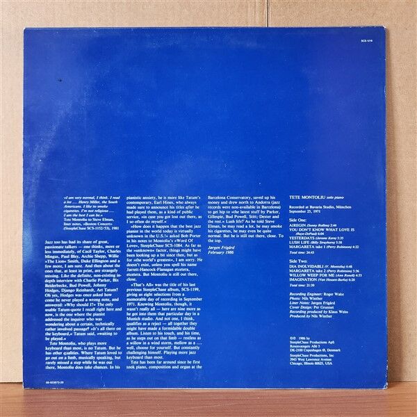 TETE MONTOLIU – LUSH LIFE (1986) - LP 2.EL PLAK