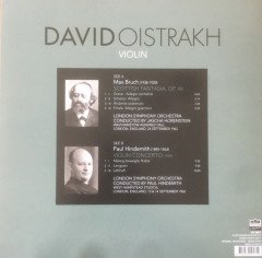 BRUCH: SCOTTISH FANTASIA, HINDEMITH: VIOLUN CONCERTO, DAVID OISTRAKH - LP SIFIR PLAK