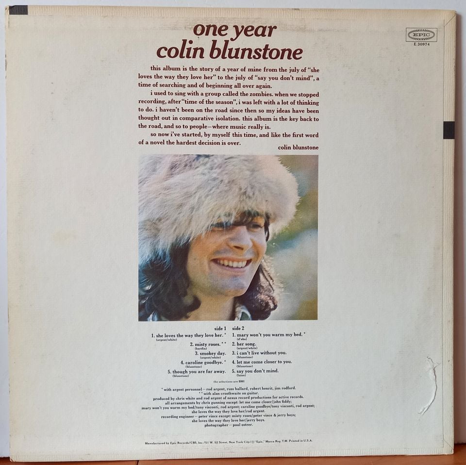 COLIN BLUNSTONE – ONE YEAR (1971) - LP 2.EL PLAK