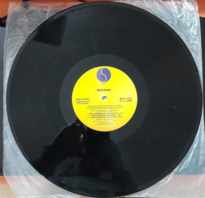 MADONNA - LIKE A PRAYER (1989) - 12'' MAXI SINGLE PLAK 2.EL KAPAKSIZ PROMO