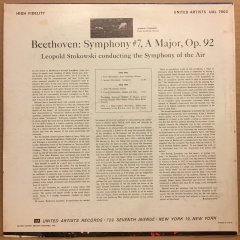 BEETHOVEN SYMPHONY NO.7 STOKOWSKI 1959 2.EL PLAK