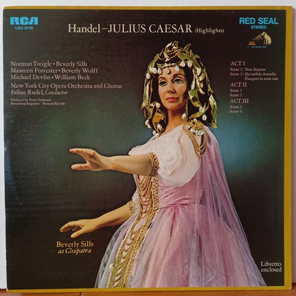 HANDEL / NORMAN TREIGLE, BEVERLY SILLS, NEW YORK CITY OPERA, JULIUS RUDEL – HIGHLIGHTS FROM HANDEL'S JULIUS CAESAR (1967) - LP 2.EL PLAK