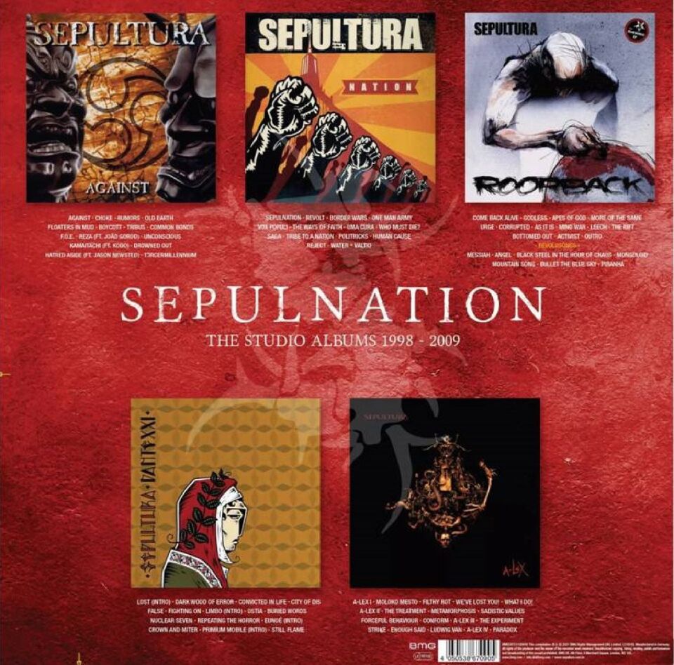 SEPULTURA – SEPULNATION / THE STUDIO ALBUMS 1998 - 2009 (2021) - 5CD BOX SET AMBALAJINDA SIFIR