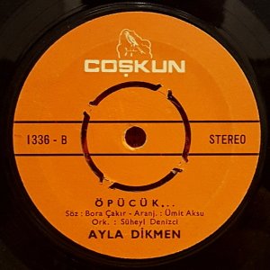 AYLA DİKMEN - AŞK DEFTERİ / ÖPÜCÜK - 7'' 45 DEVİR KAPAKLI COŞKUN PLAK 2.EL