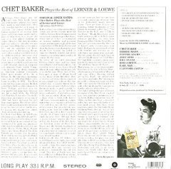 CHET BAKER - PLAYS THE BEST OF LERNER & LOEWE (1959) - LP 180GR 2015 WAXTIME EDT SIFIR
