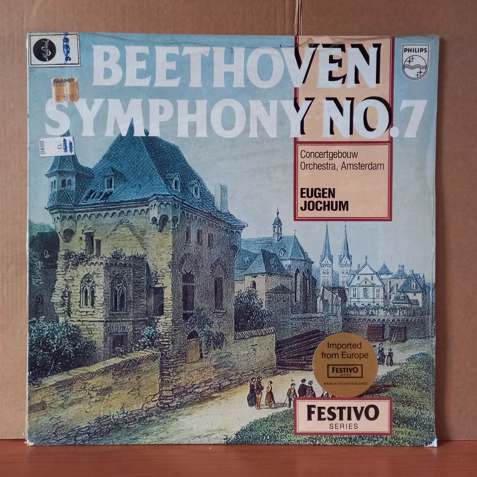 BEETHOVEN: SYMPHONY NO. 7 / CONCERTGEBOUW ORCHESTRA, AMSTERDAM, EUGEN JOCHUM - LP DÖNEM BASKISI SIFIR PLAK