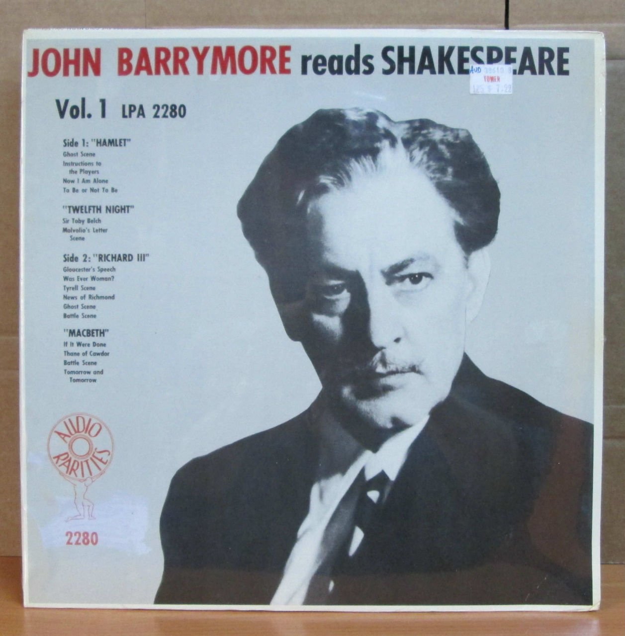 JOHN BARRYMORE READS SHAKESPEARE Vol1 LP SFR