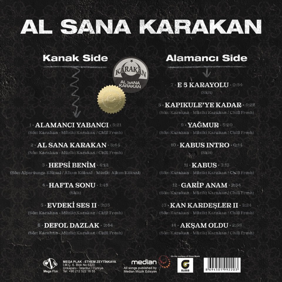 KARAKAN - AL SANA KARAKAN (1997) - LP 2025 BASIM TÜRKÇE HIP HOP SIFIR PLAK