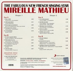 MIREILLE MATHIEU - THE FABULOUS NEW FRENCH SINGING STAR (1966) - 2LP 2021 EDITION SIFIR PLAK
