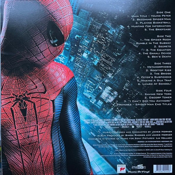 THE AMAZING SPIDER-MAN SOUNDTRACK - JAMES HORNER (2012) - 2022 2LP LIMITED 10TH ANNIVERSARY EDITION COLORED SIFIR PLAK